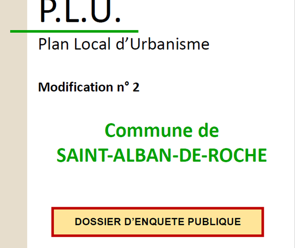 Projet de modification n°2 du PLU – Dossier d’enquête publique